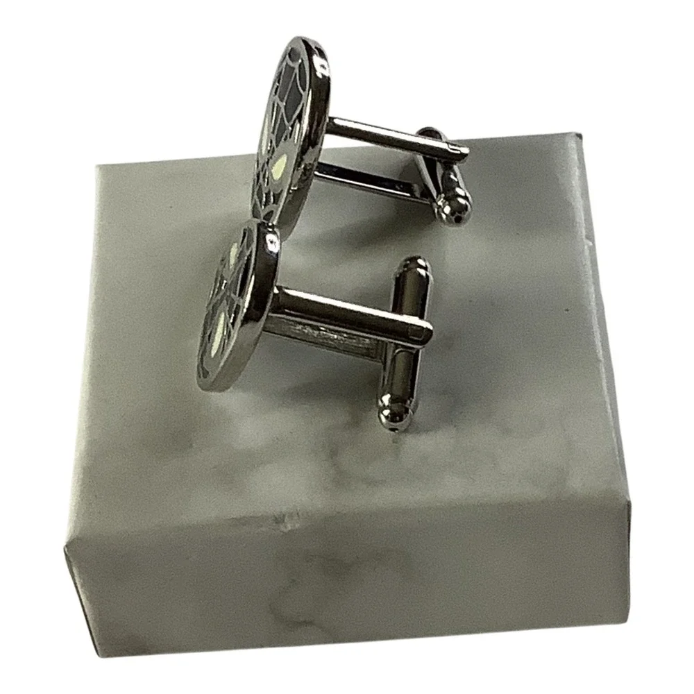 Spiderman Cufflinks Mens Silver Black Comic Book‎ Superhero Accessory